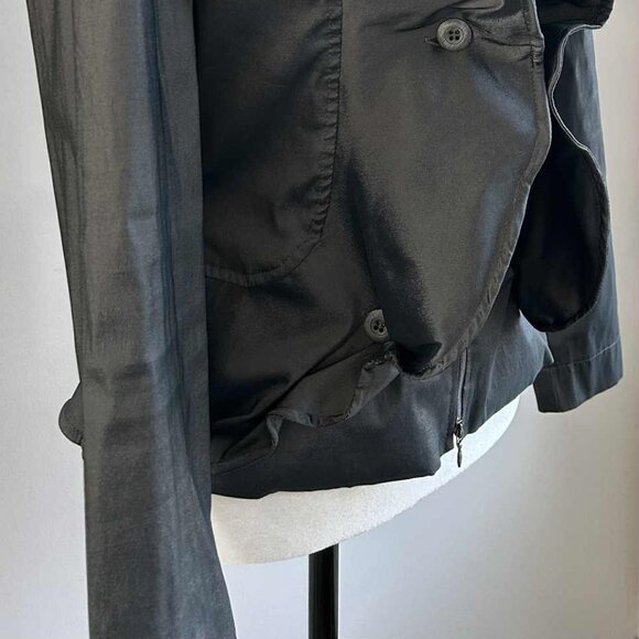 Joseph Ribkoff Graphite Shimmer Ruffle Peplum Jacket, Made in Canada – US/CA 8 - Picture 11 of 12